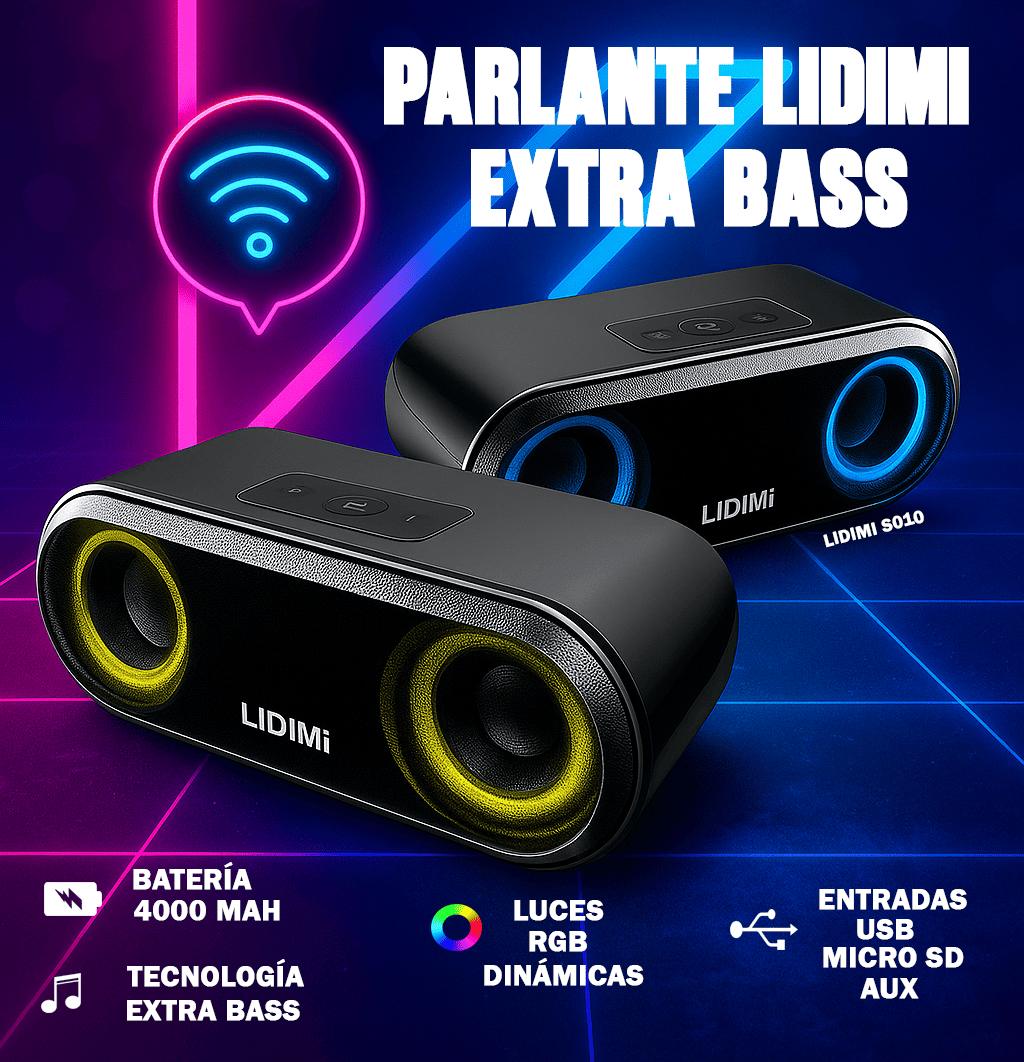 PARLANTE LIDIMI S010 PORTATIL® CON EXTRA BASS