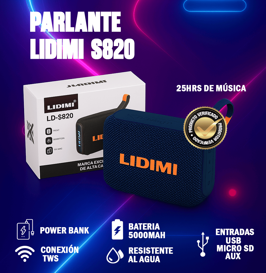 PARLANTE LIDIMI S820 PORTATIL®