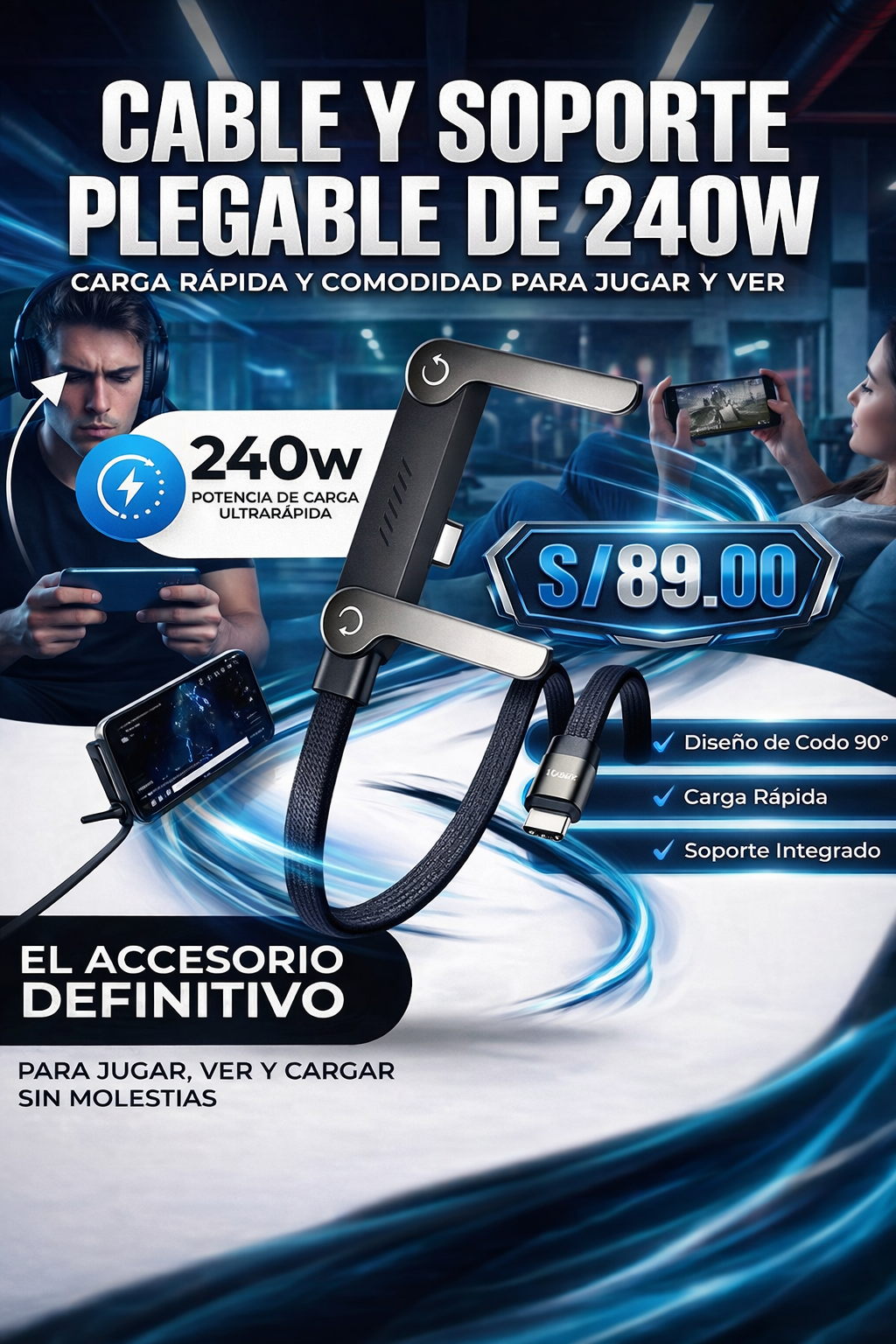 CABLE BASEMO 240W® CARGA ULTRA RAPIDA